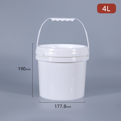 Купить 1L 2L 3L 4L 5L пустой пластиковый ведро краски с крышкой для промышленного ведра с белым крышкой Производство в сети