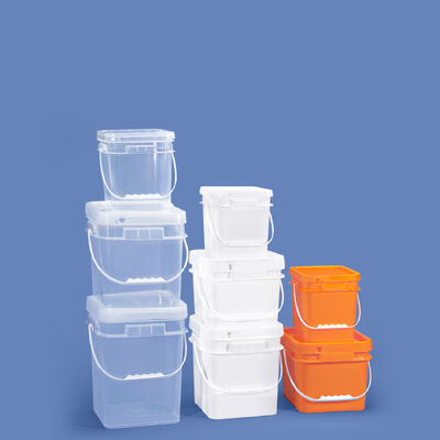 Купить 16L White Transparent Orange PP Square Bucket Plastic Container 16 Litre ODM OEM Производство в сети