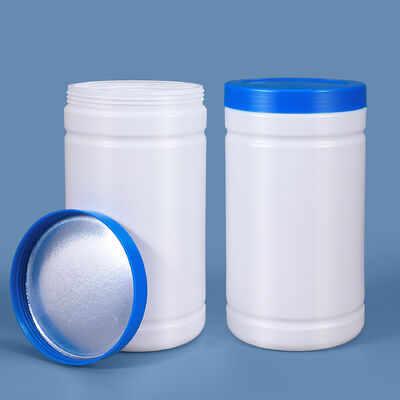 Купить 2L White HDPE Plastic Jar with Blue Screw Lid Seal Container Food Grade Material for Storage without Leakage Производство в сети