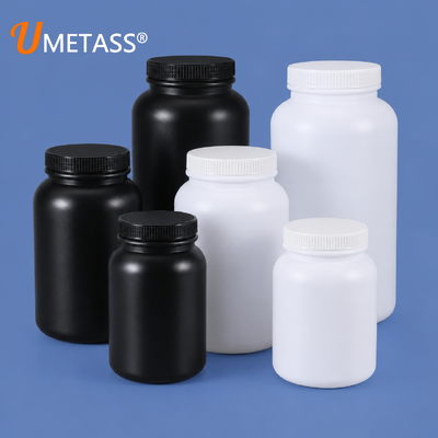 Купить HDPE широкая рот круглая пластиковая бутылка 2L-4L для порошковых гранул Химические реагенты и органические растворители Производство в сети