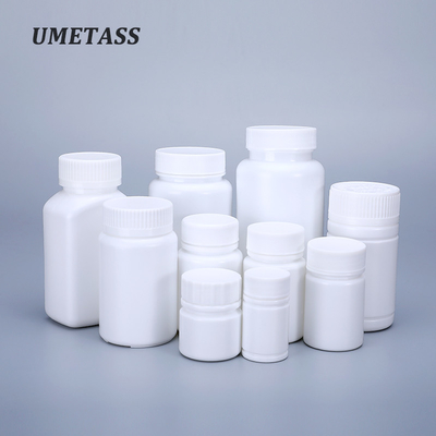 UMETASS 150ml Пустой белый HDPE аптечный капсула таблетка Пластиковая бутылка Производство с винтовой крышкой