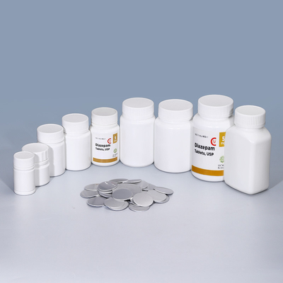 HDPE пластиковые бутылки с белыми защитными крышками для таблеток