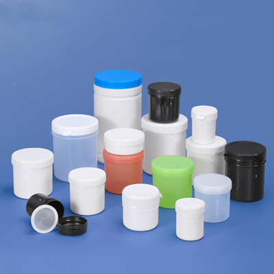 Порошкообразная упаковка HDPE банка с широким ртом и запечатанной винтовой шеей в черном/белом/транскулянтном цвете