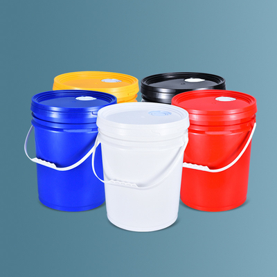 Круглый 20L PP 5 галлонов пищевой пластиковой краски ведро с крышками и ручками ведро в красном